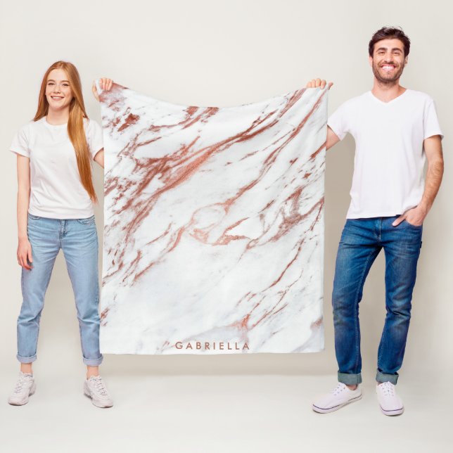 Rose Gold Marmor Fleecedecke (Beispiel)