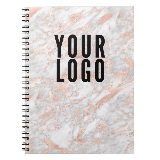 Rose Gold Marmor Geschäft Logo Werbematerial  Notizblock (Vorderseite)