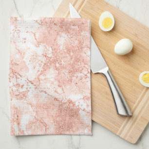 Rose Gold Marmor Glitter 2 Geschirrtuch