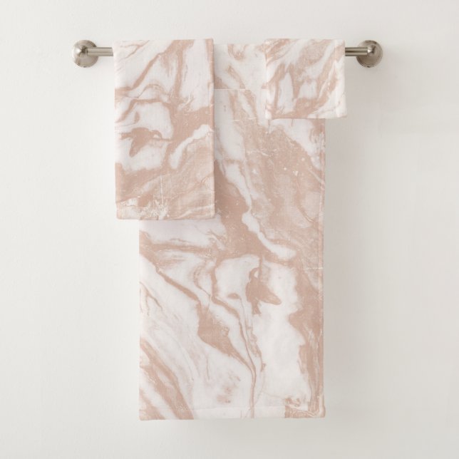 Rose Gold Marmor Handtuch Set (Insitu)