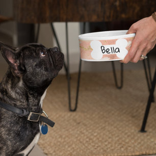 Rose Gold Marmor Haustier Katze Personalisiert Napf