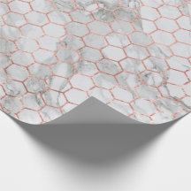 Rose Gold Marmor Hex Wrapping Paper Geschenkwrap
