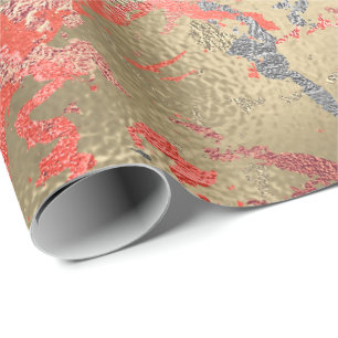 Rose Gold Marmor Korallenkupfer Urban Abstrakt Geschenkpapier