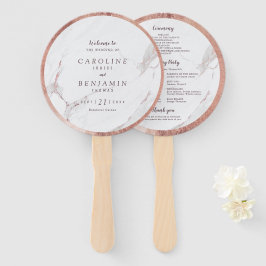 Rose Gold Marmor Luxus moderne Hochzeitsfeier Fächer