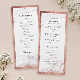 Rose Gold Marmor Luxus moderne Hochzeitsfeier Programm
