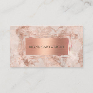 Rose Gold Marmor Modernes Elegantes Visitenkarte