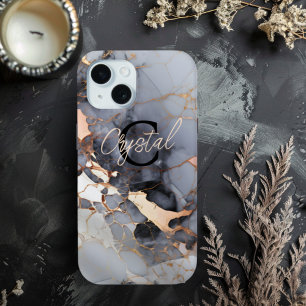 Rose Gold Marmor Monogram Custom Case-Mate iPhone Hülle