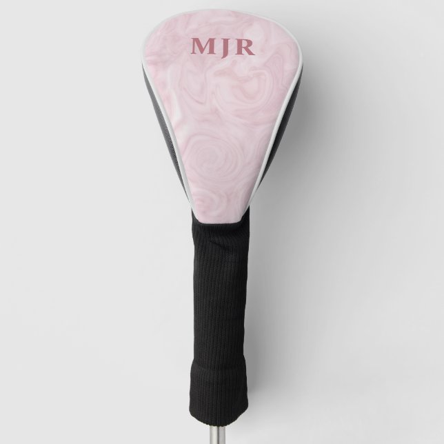 Rose-Gold-Marmor | Monogramm Personalisiert Golf Headcover (Vorderseite)