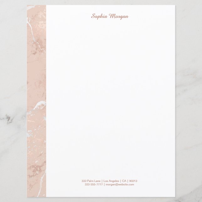 Rose Gold Marmor, Name & Kontaktinformationen, Vs  (Vorderseite)