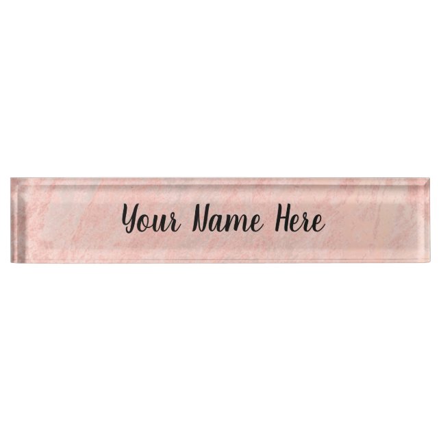 Rose Gold Marmor Namensplakette (Vorderseite)