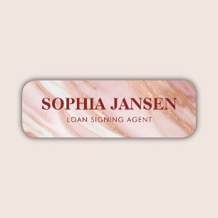 Rose Gold Marmor Notar öffentlichen Darlehensvertr Namensschild