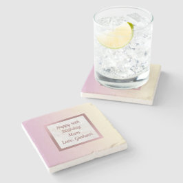 Rose Gold Marmor Rosa Farbton mit Text Steinuntersetzer