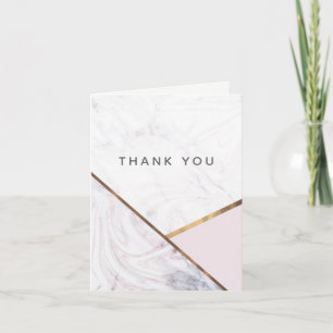 Rose Gold Marmor Swirl Rosa Bronze Vielen Dank Dankeskarte
