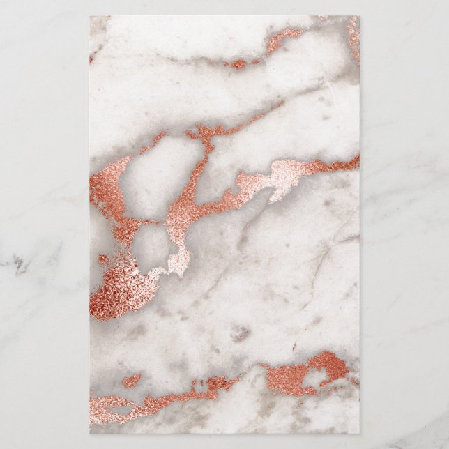 Rose Gold Marmor Textur Briefpapier (Vorderseite)