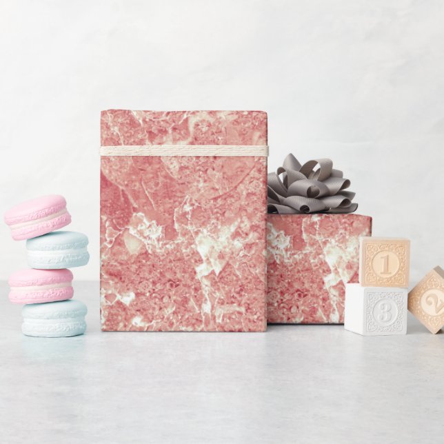 Rose Gold Marmor Textur Geschenkpapier (Babyparty)