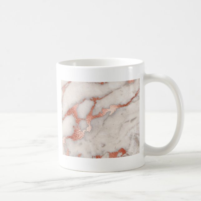 Rose Gold Marmor Textur Tasse (Rechts)
