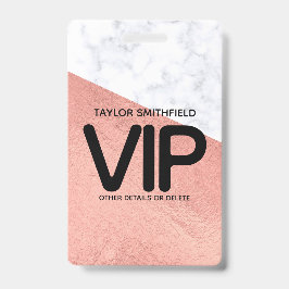 Rose Gold Marmor Trendy VIP Lanyard Abzeichen Zoll Ausweis
