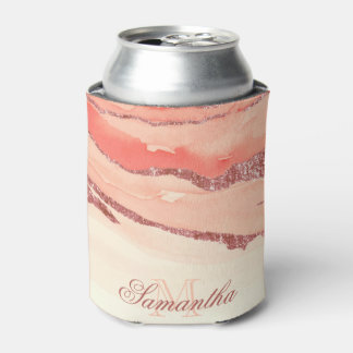Rose Gold Marmor und Glitzer Dosenkühler