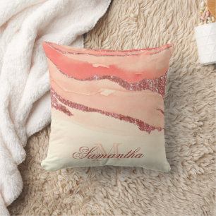 Rose Gold Marmor und Glitzer Kissen