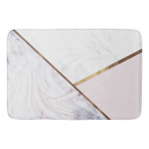 Rose Gold Marmor Wirbel & Rosa Bronze Glamour Badematte