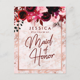 Rose Gold Marmor wird meine Trauzeugin sein Einladung