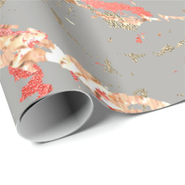 Rose Gold Marmorkoralle Grau Bright Pink Abstrakt Geschenkpapier