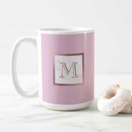 Rose Gold Marmormonogramm Rosa Vanilla Gradient Kaffeetasse