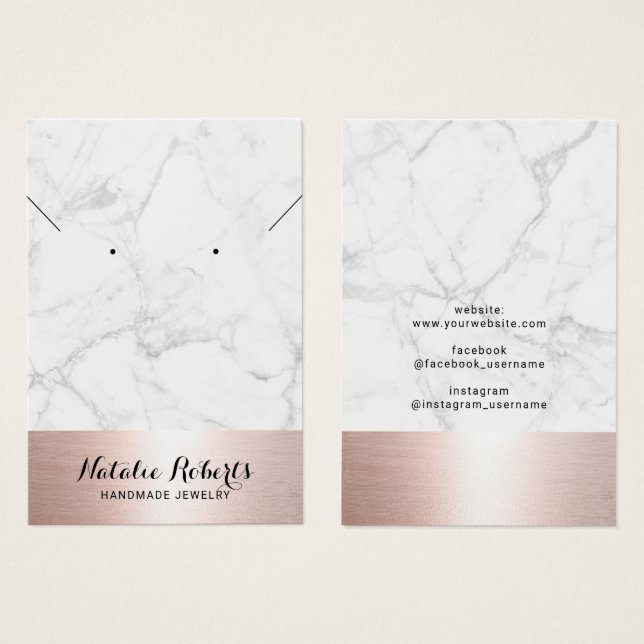 Rose Gold Marmorschmuck mit Nekklace Display (Vorne & Hinten)