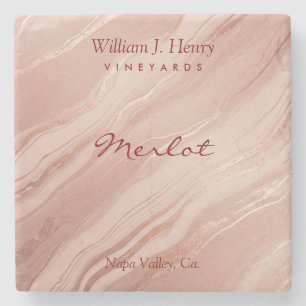 Rose Gold Marmorstein Merlot Weintrink Steinuntersetzer