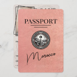 Rose Gold Marokko Reisepass Save the Date