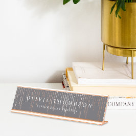 Rose Gold Marquee Schreibtischnamensplakette