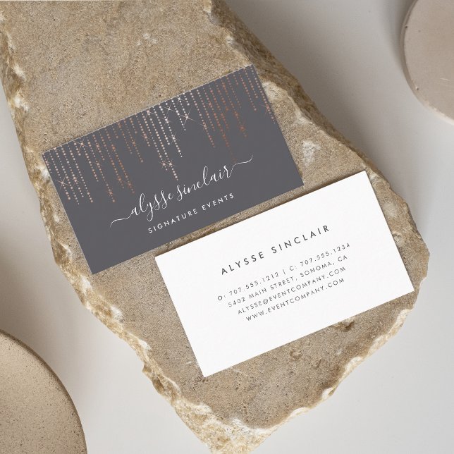 Rose Gold Marquee Unterschrift Visitenkarte (Von Creator hochgeladen)