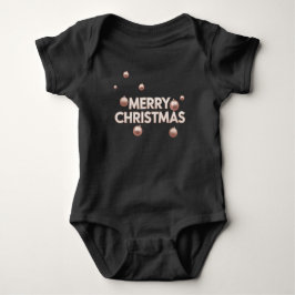 Rose Gold Merry Christmas - Holiday Design Baby Strampler
