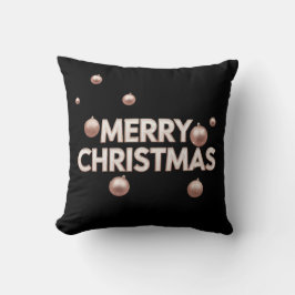 Rose Gold Merry Christmas - Holiday Design Kissen