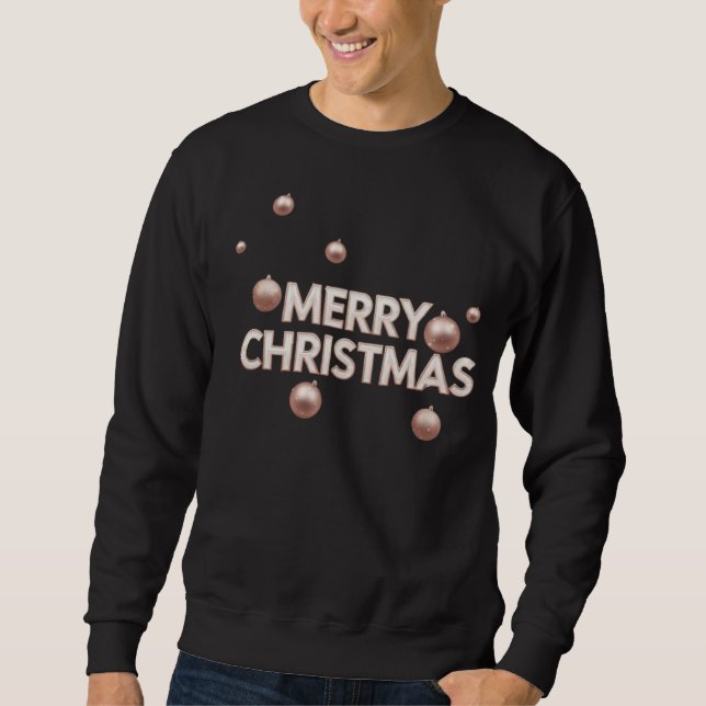 Rose Gold Merry Christmas - Holiday Design Sweatshirt (Vorderseite)