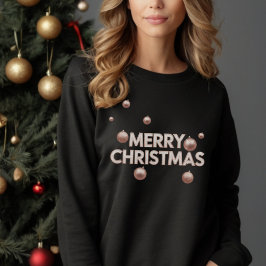 Rose Gold Merry Christmas - Holiday Design Sweatshirt