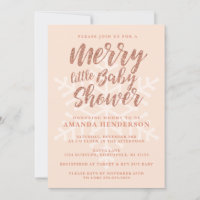 Rose Gold Merry Little Baby Dusche Einladung