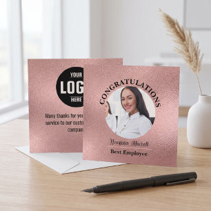 Rose Gold Metall Foto Mitarbeiter des Monats Einladung
