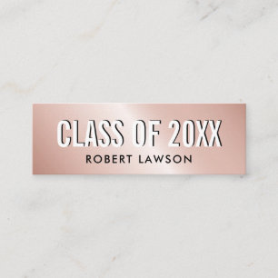 Rose Gold Metall Luxus-Klasse Abschluss Namenskart Mini Visitenkarte