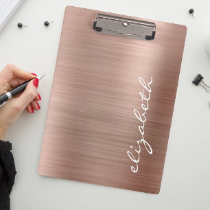 Rose Gold Metall Persönliche Unterschrift Schrift Klemmbrett