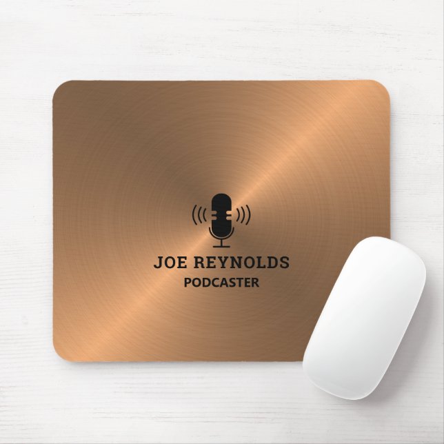 Rose Gold Metalleffekt, Podcaster, Podcast Mousepad (Mit Mouse)