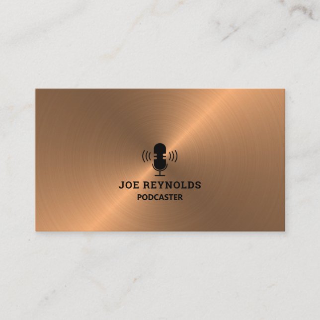 Rose Gold Metalleffekt, Podcaster, Podcast Visitenkarte (Vorderseite)