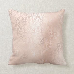 Rose Gold Metallic Damask Royal Antonietta Kissen