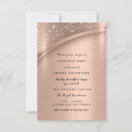 Rose Gold Metallic Glitzer Bridal Sweet 16. Einladung