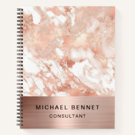 Rose Gold Metallic Marble Consultant Notizbuch