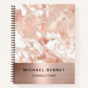 Rose Gold Metallic Marble Consultant Notizbuch
