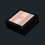Rose Gold Metallic Texturdesign Monogram Erinnerungskiste<br><div class="desc">Eleganter,  glänzender Rose goldener metallischer Textur Hintergrundbild Druck,  modernes Design mit einem maßgeschneiderten Monogramm.</div>