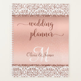 Rose Gold Metallic Typografy Glitzer Wedding Planer