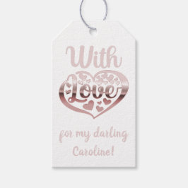 Rose gold metallisch aussehen Valentinherz Liebe w Geschenkanhänger