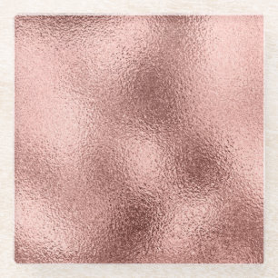 Rose Gold Metallisch: Vintage Glanz. Glasuntersetzer